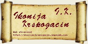 Ikonija Krspogačin vizit kartica